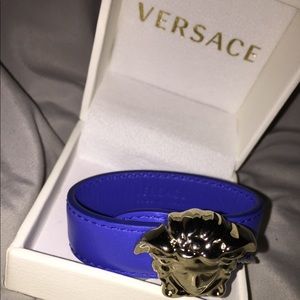 Versace Leather Medusa Bracelet